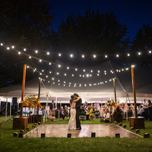 Hold your reception outside, surrounded by more than 130 acres of beautiful, peaceful grounds.