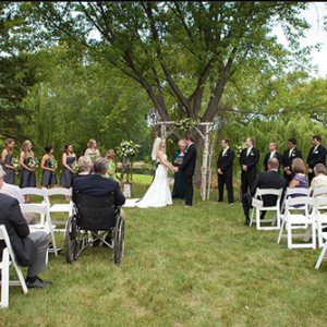 Hold your ceremony on the beautiful Lake Lawn and don't worry about the weather. If the weather doesn't cooperate the ceremony can be moved inside to the Assembly Room at no extra charge.