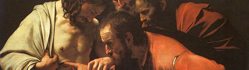 Painting of St Thomas inspecting the wounds in Jesus's side